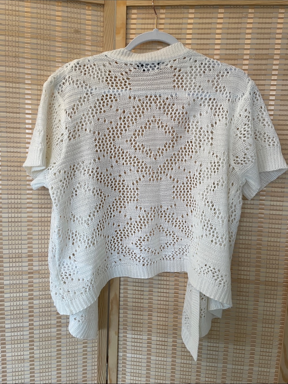 Guilty Open-Front Knit Cardigan - Cream crochet boho - Picture 5 of 15
